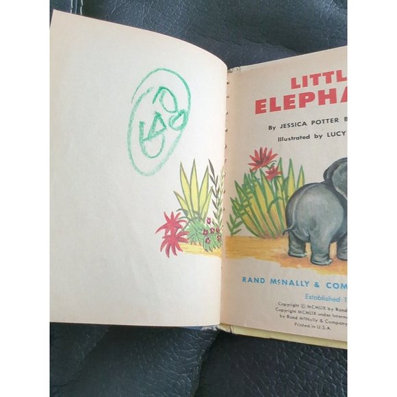 A Rand McNally Junior Elf Book Little Elephant Kids Hardcover 1959 First Edition - Picture 7 of 11